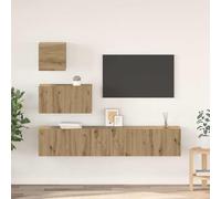 WSJHUHK Juego de muebles de pared para TV, 4 piezas, roble artesanal, 80 x 30 x 30 cm, muebles, soportes de TV y armarios de TV