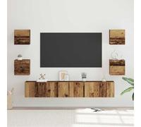 WSJHUHK Juego de muebles de TV de 7 piezas de madera vieja de 60 x 30 x 30 cm, muebles de madera, soportes de TV y armarios de TV