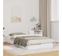 WSJHUHK Marco de cama de suelo blanco de 90 x 190 cm, madera de pino maciza, muebles, camas y accesorios, camas y marcos de cama