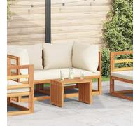 WSJHUHK Mesa auxiliar de jardín marrón 50 x 32,5 x 35 cm, madera maciza de teca, muebles de exterior, mesas de exterior