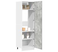 WSJHUHK Muebles, armarios y almacenamiento, armarios de cocina, gabinete de refrigerador, armario Lyon hormigón gris, 60 x 57 x 207 cm, madera de ingeniería