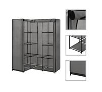 WSJHUHK Muebles, armarios y almacenamiento, armarios y armarios, armario esquinero gris, 130 x 87 x 169 cm