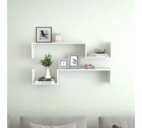 WSJHUHK Muebles, estanterías, estantes de pared y repisas, estante de pared, 2 piezas, color blanco brillante, 100 x 15 x 20 cm, madera de ingeniería