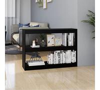 WSJHUHK Muebles, estanterías, librerías y estantes de pie, divisor de habitación, color negro, 100 x 30 x 71,5 cm, madera de pino