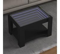 WSJHUHK Muebles, mesas, mesas de acento, mesas de café, mesa de centro con LED negro, 73 x 53 x 45 cm, madera de ingeniería