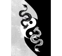 WSJIJY Impresión De La Lona Blanco Y Negro Japonés Texto Póster Vida Muerte Compasión Honor Arte De Pared Gato Dragón Lienzo Pintura Decoración del Hogar 45X60Cm Sin Marco