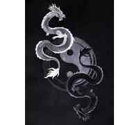 WSJIJY Impresión De La Lona Blanco Y Negro Japonés Texto Póster Vida Muerte Compasión Honor Arte De Pared Gato Dragón Lienzo Pintura Decoración del Hogar 60X90Cm Sin Marco