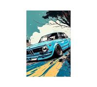 WSJIJY Impresión De La Lona Coche Deportivo Vintage M3 E30 E46 Comic Poster Carreras De Lujo Acuarela Lienzo Pintura Negro Blanco Superdeportivo Arte De Pared Decoración De La Habitaci