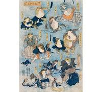 WSJIJY Impresión De La Lona Japonés Katsushika Hokusai Exposición Carteles Y Grabados Olas Azules Lienzo Pintura Arte De Pared Cuadro para Sala De Estar Decoración del Hogar 30X45Cm S
