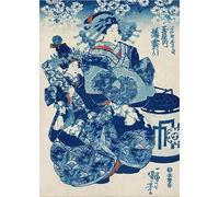 WSJIJY Impresión De La Lona Japonés Katsushika Hokusai Exposición Carteles Y Grabados Olas Azules Lienzo Pintura Arte De Pared Cuadro para Sala De Estar Decoración del Hogar 30X45Cm S