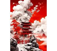 WSJIJY Impresión De La Lona Pinturas Japonesas Antiguas Lienzo Arte De Pared Cuadros Templos De Pescadores Samurái Arte Abstracto Japonés Carteles De Lienzo Decoración del Hogar 30X45