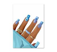 WSJIJY Impresión De La Lona Placa De Esmalte De Uñas, Manicura De Mano, Ilustración De Moda, Arte, Pintura En Lienzo, Carteles Nórdicos, Impresiones, Imágenes De Pared, Decoración De Salón De Habi