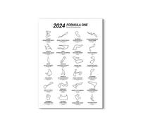 WSJIJY Impresión De La Lona Póster De Mapa De Carreras De Fórmula F1 para Entusiastas De Los Coches, Decoración De La Habitación, Pintura En Lienzo, Arte De Pared, Decoración para Sala De Estar, Do