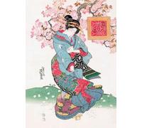 WSJIJY Impresión De La Lona Póster De Pintura De Personajes De Drama Tradicional Japonés Impresión En Lienzo Arte De Pared Decoración del Hogar para Sala De Estar 50 X 70 Cm Sin Marc