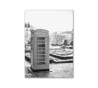 WSJIJY Impresión De La Lona Póster Impreso En Blanco Y Negro Moderno con Paisaje De Ciudades Románticas De Europa, Francia Y Alemania, Cuadro De Lienzo, 60 X 90 Cm, Sin Marco