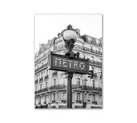 WSJIJY Impresión De La Lona Póster Impreso En Blanco Y Negro Moderno con Paisaje De Ciudades Románticas De Europa, Francia Y Alemania, Cuadro De Lienzo, 15 X 20 Cm, Sin Marco