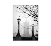 WSJIJY Impresión De La Lona Póster Impreso En Blanco Y Negro Moderno, Romántico, De Europa, Francia, Alemania, Ciudades, Paisaje, Cuadro De Lienzo, 50 X 70 Cm, Sin Marco