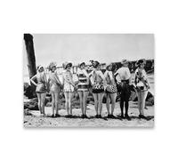 WSJIJY Impresión De La Lona Vintage Beach Witch Surf Boy Lienzo Arte De Pared Blanco Negro Póster Retro para Sala De Estar, Dormitorio O Decoración del Hogar Impresión HD Clásica 45X