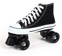 WSJYP Patines, Mujer Hombre Patinaje sobre Ruedas Cuatro Personas Patinaje sobre Ruedas para Adultos 4 Ruedas Patines Led Niños, Arte Niño Niña Diseño,43-Noir