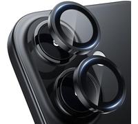 WSKEN Protector de lente de cámara iPhone 16 Plus/16 - [Keep Original Shooting] Protector de pantalla de vidrio templado 9H inastillable con anillo de metal, accesorios de titanio