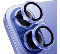 WSKEN Protector de lente de cámara iPhone 16 Plus/16 - [Keep Original Shooting] Protector de pantalla de vidrio templado 9H inastillable con anillo de metal, accesorios de titanio