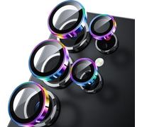 WSKEN Protector de lente de cámara para Samsung Galaxy S25 Ultra, ultradelgado, compatible con fundas, vidrio templado inastillable 9H con accesorios de aluminio y metal, colorido