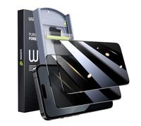 WSKEN Protector de pantalla antirreflectante para iPhone 15 Pro (24 ° antiespía) [Auto Dust-Elimination] 9H Privacy Anti Reflectante Protector de pantalla Full Screen Protector de pantalla