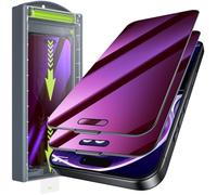 WSKEN Protector de pantalla de privacidad para iPhone 16 Pro, antiluz azul, eliminación automática de polvo, protección ocular de 24°, protección ocular degradada, cobertura completa, vidrio templado