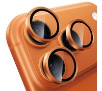 WSKEN Protector de pantalla para cámara 17 Pro Max /17 Pro, dureza 9H, resistente a los arañazos, sin burbujas, HD, cristal de metal, protector de pantalla, color naranja y titanio