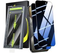 WSKEN Protector de pantalla para iPhone 14 Pro Max de cristal blindado (24 grados anti espírico) [Auto Dust-Elimination] 9H Dureza Privacy Protector de pantalla Full Screen Protector de pantalla,