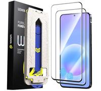 WSKEN Protector de pantalla para Samsung Galaxy A57, compatible con desbloqueo de huellas dactilares, eliminación automática de polvo, cobertura completa 9H+, vidrio templado HD, grado militar
