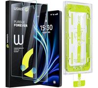 WSKEN Protector de pantalla para Samsung Galaxy S25 Ultra, soporte de desbloqueo de huellas dactilares, antirreflejos, cobertura completa, película de vidrio templado HD, sin burbujas, inastillable