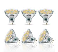 WSMCN Bombillas LED GU5.3 MR16, No Regulable,AC/DC 12V, Blanco Neutro 4000K 580 Lúmenes, 6.5W Equivalente a 60W halógeno, Foco Sin Parpadeo,Ángulo de haz de 120°, Paquete de 6