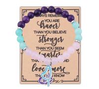 WSNANG Pulsera de concienciación sobre la prevención del suicidio, regalo para aliviar la depresión, regalo de concienciación sobre la depresión, Estándar, cuentas de piedra natural, No es una piedra