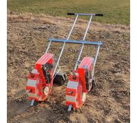 WSNCXFW Sembradora Manual de Dos hileras, sembradora de Dos hileras, sembradora Manual de jardín con 8 Placas de Semillas, sembradora Manual con Rodillos, sembradora de precisión para jardín,7 Mouths