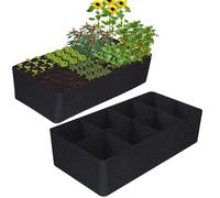 WSNDM 2PCS Bolsa De Plantación De Plantas Rectangular De Ocho Rejillas, 120*60*30cm Saco Para Plantas, Bolsas Rectangulares Para Cultivar, Macetas Duraderas Para Cultivar Hierbas, Flores, Verduras