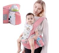 Wsndm Ergonómico Con Asiento Mochila Portabebés, 6 En 1 Correa Multifuncional Para Bebés, Puro Algodón Ligero y Transpirable, Toallas Con Saliva, Ajustable, Para Recién Nacido a 23kg