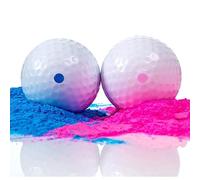 WSNDM Gender Reveal Golf Ball Con Polvo, Juegos de Fiesta de Género Reveal, Contiene Dos Mangas de Bola, Explota Azul o Rosa Polvo Para Niños o Niñas Sorpresa Género Anunciar