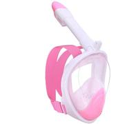 Wsobue Máscara de Buceo, Gafas Snorkel 180° Panorámica Vista Anti-Niebla Apoyo Camara Deportiva, Anti-Fugas Máscara de Snorkel para Adultos y niños (Rosa)