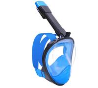 Wsobue Máscara de Buceo, Gafas Snorkel 180° Panorámica Vista Anti-Niebla Apoyo Camara Deportiva, Anti-Fugas Máscara de Snorkel para Adultos y niños (Azul+Negro)