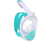 Wsobue Máscara de Buceo, Gafas Snorkel 180° Panorámica Vista Anti-Niebla Apoyo Camara Deportiva, Anti-Fugas Máscara de Snorkel para Adultos y niños (Blanco Verde)