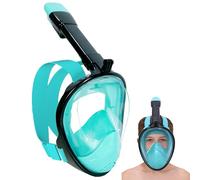 Wsobue Máscara de Snorkel para Niños, Máscara de Buceo de Cara Completa, Traje de Snorkel de Techo Seco a Prueba de Niebla y Fugas para Niños 5 a 14 años (Negro Verde XS para Niños 5-14 años)