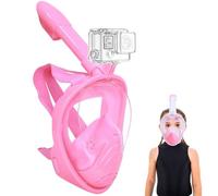 Wsobue Máscara de Snorkel para Niños, Máscara de Buceo de Cara Completa, Traje de Snorkel de Techo Seco a Prueba de Niebla y Fugas para Niños 5 a 14 años (Rosa Todo XS para Niños 5-14 años)