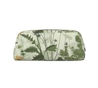 WSOIHFEC Estuche portátil de piel con estampado de follaje y hierbas con libélulas aladas, estuche de maquillaje de viaje para mujer, Gold, Talla única