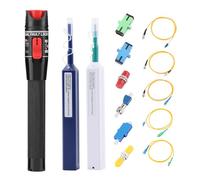 WSOLDMA 50MW 50KM Visual Fault Locator con conector FC a adaptador LC hembra APC/SC UPC/ST FC SC LC Limpiador de fibra óptica y cable de conexión VFL Kit de comprobador