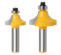 WSOOX 2 fresas redondeadas para fresadora, fresa redondeada de 8 mm, redonda sobre fresa de radio de 6,35 mm/9,5 mm, juego de fresa de cantos con rodamiento de bolas, fresa redonda, fresa de madera,