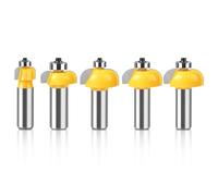 WSOOX 5 brocas de enrutador de cala formadora de bordes de 1/2 pulgada para radio de carpintería: 1/8 pulgadas, 1/4 pulgadas, 5/16 pulgadas, 3/8 pulgadas, 1/2 pulgadas.
