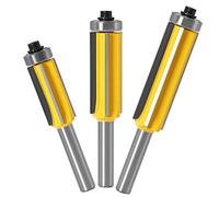 WSOOX 8mm Vástago 4 flautas Fresas de enrasar, Fresa de corte recto con rodamiento