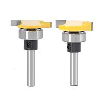 WSOOX Juego de 2 Brocas de 6 mm para Carpintería, Cortador Con Rodamiento de Madera, Fresa de Ranura, Cortador en Forma de T para Trabajos de Madera