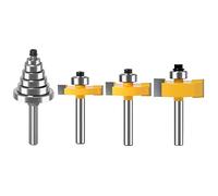 WSOOX Juego de brocas de rabbet de vástago de 1/4 pulgadas, 3 brocas de rabbeting con 6 rodamientos (rodamientos de 1/8", 1/4", 5/16", 3/8", 7/16", 1/2")